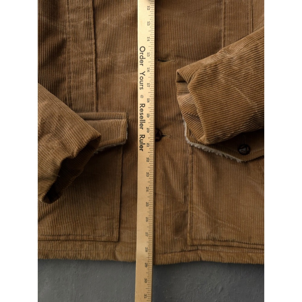 Vintage 1970s Lee Storm Rider Beige Corduroy Fleece Lined Barnstormer Coat 42 - Picture 11 of 14